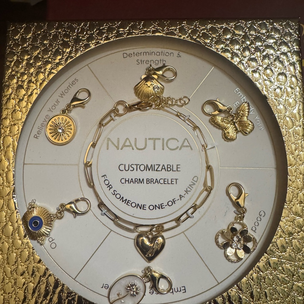 NWOT Nautica customizable charm bracelet set, New never worn box included